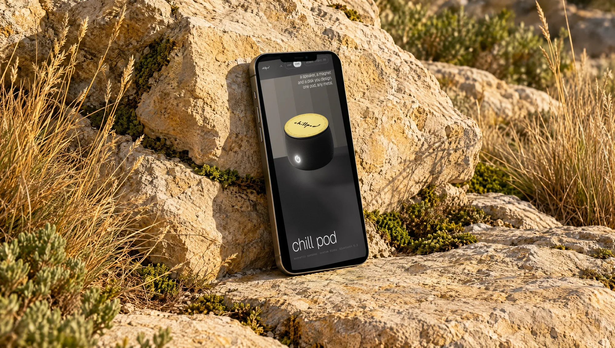 Chill Pod website on a phone