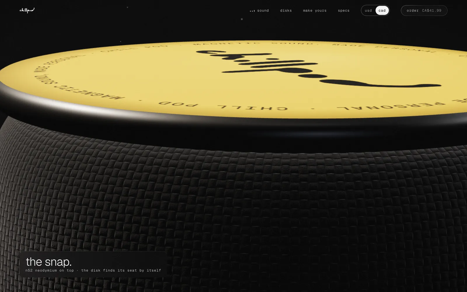 Chill Pod website, the details, screen 2