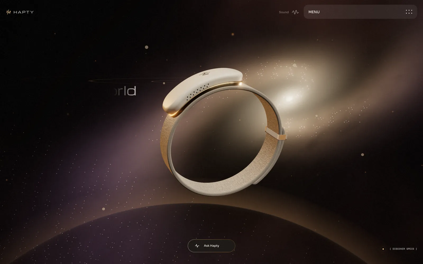 Hapty website, feel the world around you, screen 2